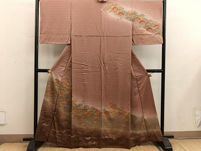平和屋着物■訪問着　刺繍　立波花文　暈し染め　金彩　正絹　逸品　BAAY0159mz
