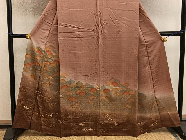 平和屋着物■訪問着　刺繍　立波花文　暈し染め　金彩　正絹　逸品　BAAY0159mz