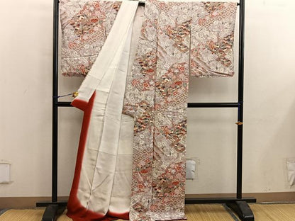 平和屋着物■上質な小紋　菊花文　正絹　逸品　未使用　BAAY0160mz
