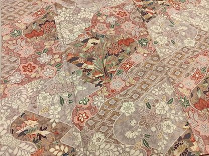 平和屋着物■上質な小紋　菊花文　正絹　逸品　未使用　BAAY0160mz