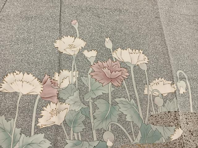 平和屋着物●訪問着　作家物　枝花文　たたき染め　金彩　正絹　逸品　未使用　BAAY0161mz