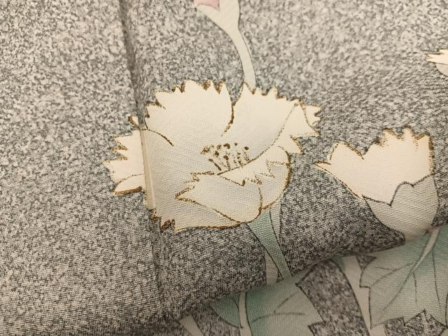 平和屋着物●訪問着　作家物　枝花文　たたき染め　金彩　正絹　逸品　未使用　BAAY0161mz