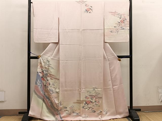 平和屋着物■訪問着　御所車花文　暈し染め　金彩　正絹　逸品　BAAY0170mz