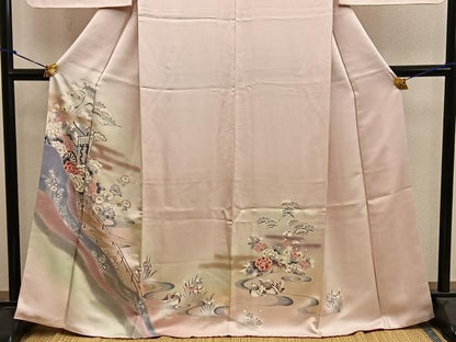 平和屋着物■訪問着　御所車花文　暈し染め　金彩　正絹　逸品　BAAY0170mz