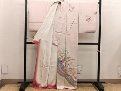 平和屋着物■訪問着　御所車花文　暈し染め　金彩　正絹　逸品　BAAY0170mz