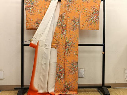 平和屋着物■上質な小紋　友禅　牡丹花文　正絹　逸品　BAAY0171mz