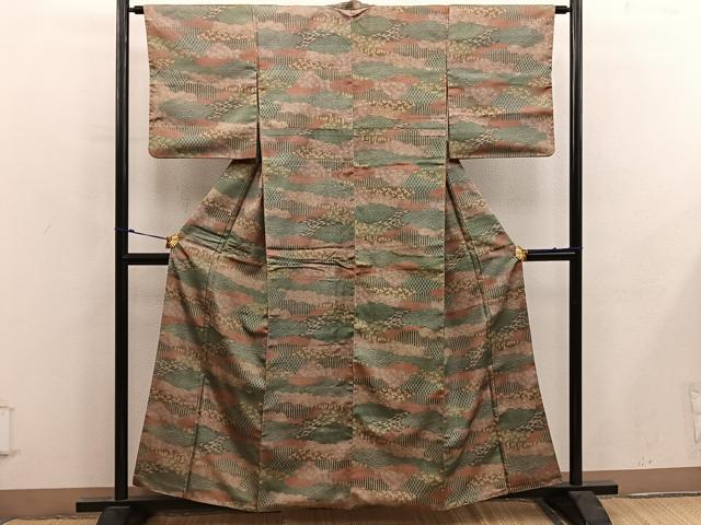 平和屋着物■本場染大島紬　草花文　正絹　逸品　BAAY0175mz