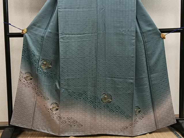 平和屋着物■訪問着　花鳥文　暈し染め　金彩　正絹　逸品　BAAY0177mz