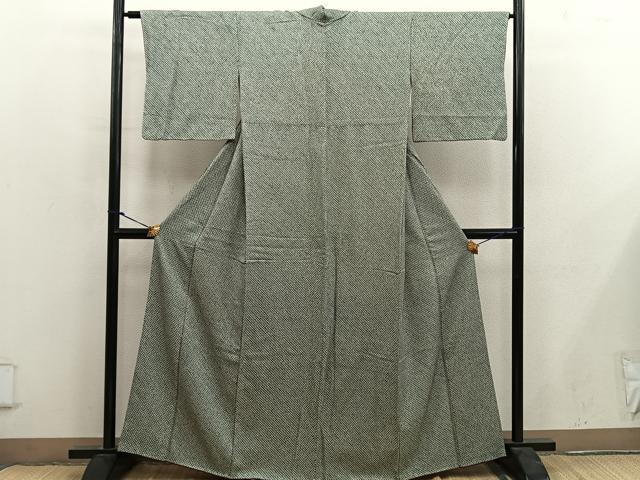 平和屋着物■大変加工の良い総絞り小紋　正絹　逸品　BAAY0178mz