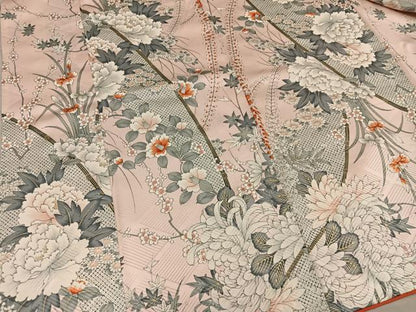 平和屋着物●上質な小紋　椿花文　金彩　正絹　逸品　BAAY0179mz