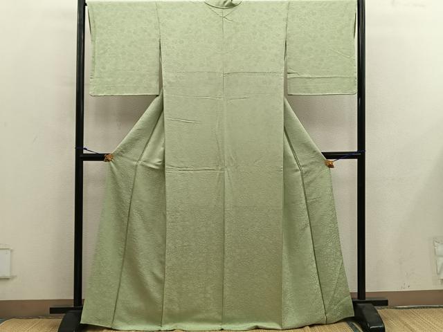 平和屋着物●上質な色無地　草花地紋　木蘭色　　正絹　逸品　BAAY0180mz