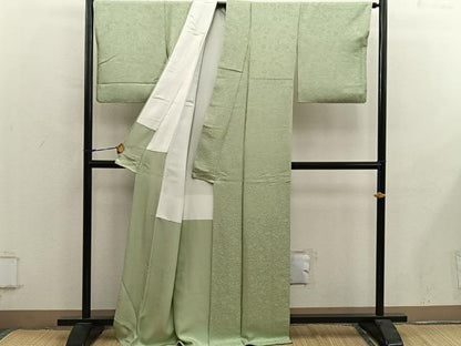 平和屋着物●上質な色無地　草花地紋　木蘭色　　正絹　逸品　BAAY0180mz