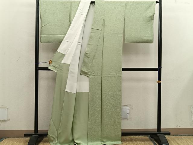 平和屋着物●上質な色無地　草花地紋　木蘭色　　正絹　逸品　BAAY0180mz