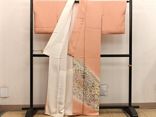 平和屋着物■豪華色留袖　駒刺繍　鳳凰花文　暈し染め　正絹　逸品　BAAY0183mz