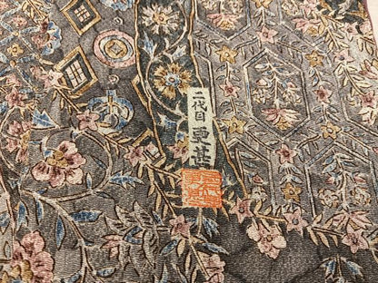 平和屋着物■二代目更甚　江戸更紗　小紋　更紗花文　鬼しぼ縮緬　正絹　逸品　BAAY0184mz
