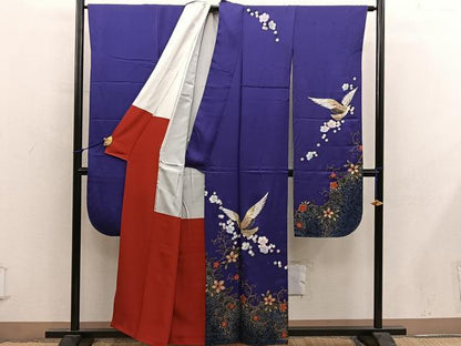 平和屋着物■豪華振袖　花鳥文　金彩　正絹　逸品　BAAY0185mz