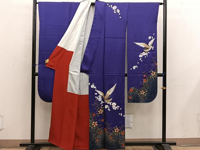 平和屋着物■豪華振袖　花鳥文　金彩　正絹　逸品　BAAY0185mz