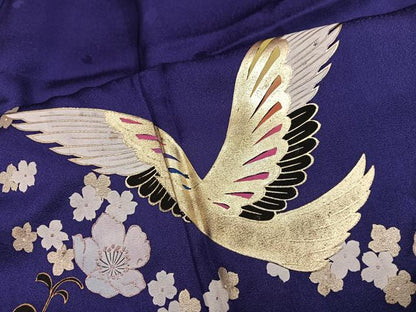 平和屋着物■豪華振袖　花鳥文　金彩　正絹　逸品　BAAY0185mz