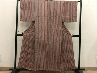 平和屋着物■上質な小紋　花間道　正絹　逸品　BAAY0186mz