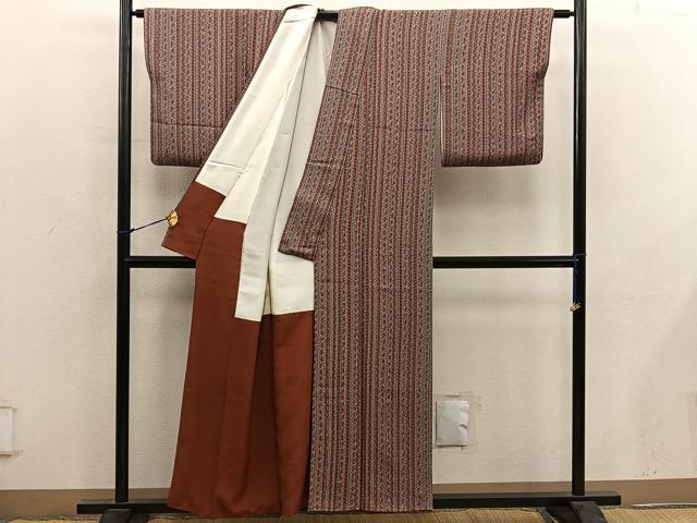 平和屋着物■上質な小紋　花間道　正絹　逸品　BAAY0186mz