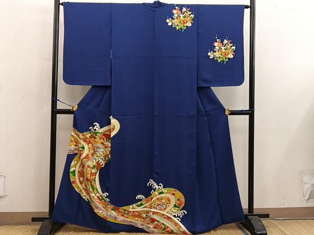 平和屋着物■訪問着　立波亀甲花文　金彩　正絹　逸品　	BAAY0187mz