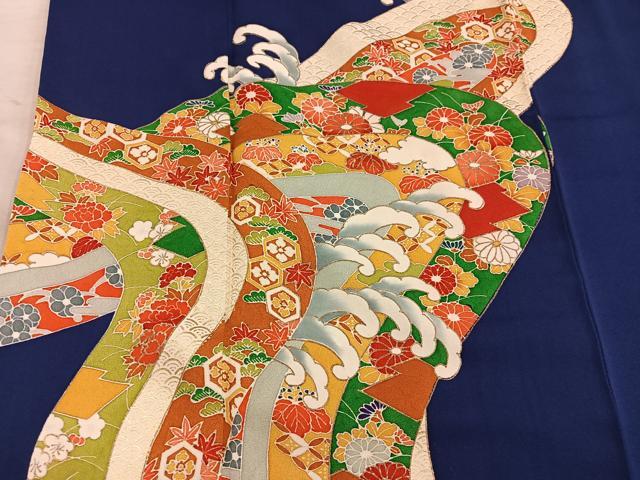 平和屋着物■訪問着　立波亀甲花文　金彩　正絹　逸品　	BAAY0187mz