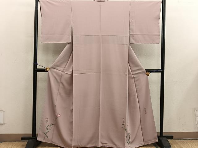 平和屋着物●手描友禅女流作家　一色生子　色留訪問着　枝花文　正絹　逸品　未使用　BAAY0189mz