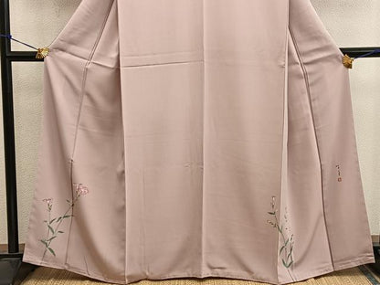 平和屋着物●手描友禅女流作家　一色生子　色留訪問着　枝花文　正絹　逸品　未使用　BAAY0189mz