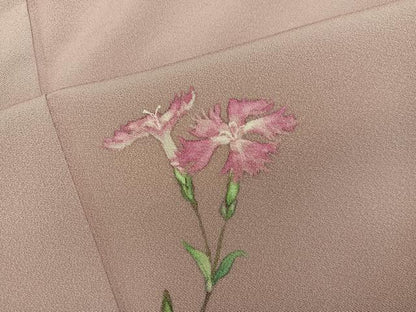 平和屋着物●手描友禅女流作家　一色生子　色留訪問着　枝花文　正絹　逸品　未使用　BAAY0189mz