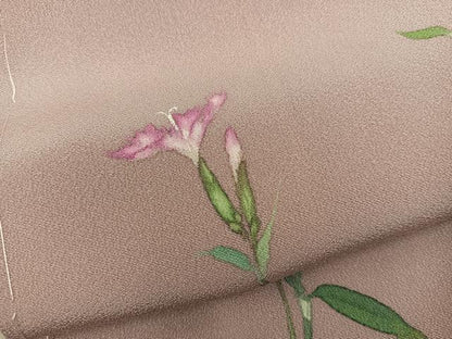 平和屋着物●手描友禅女流作家　一色生子　色留訪問着　枝花文　正絹　逸品　未使用　BAAY0189mz