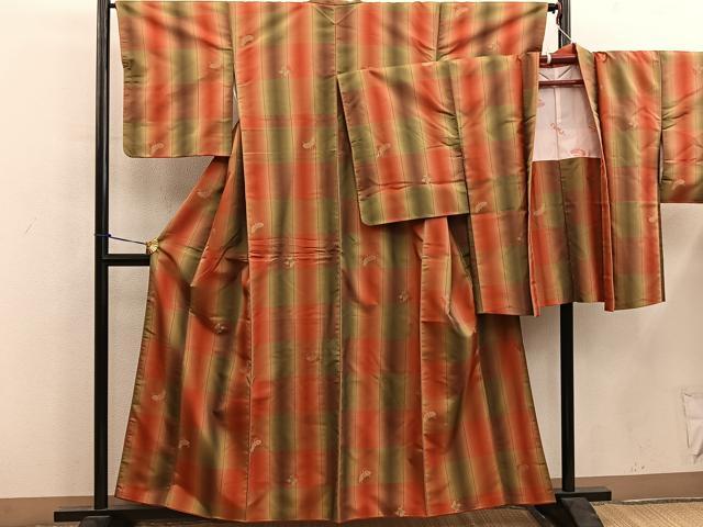 平和屋着物■上質な紬　アンサンブル　舞蝶文　正絹　逸品　BAAY0190mz