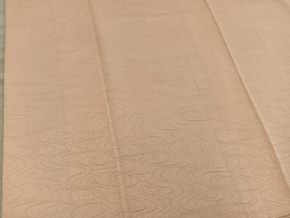 平和屋着物■上質な色無地　流水地紋　杏色　正絹　逸品　BAAY0192mz