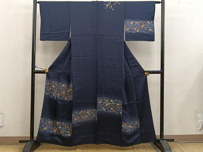 平和屋着物■訪問着　菊唐草文　暈し染め　三越扱い　正絹　逸品　BAAY0196mz