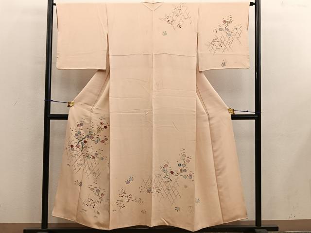 平和屋着物■訪問着　枝梅文　正絹　逸品　BAAY0198mz
