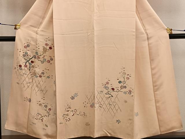 平和屋着物■訪問着　枝梅文　正絹　逸品　BAAY0198mz