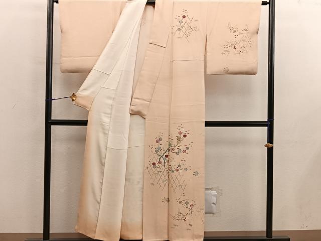 平和屋着物■訪問着　枝梅文　正絹　逸品　BAAY0198mz