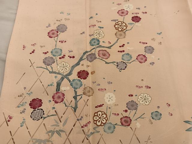 平和屋着物■訪問着　枝梅文　正絹　逸品　BAAY0198mz