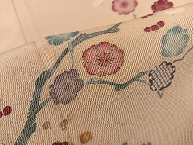 平和屋着物■訪問着　枝梅文　正絹　逸品　BAAY0198mz