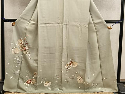 平和屋着物●訪問着　地紙椿花文　金彩　正絹　逸品　BAAY0201mz