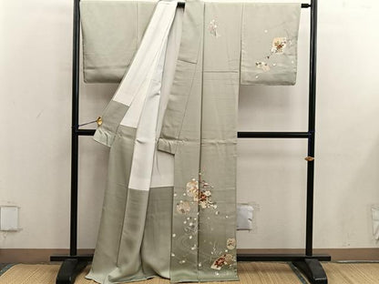 平和屋着物●訪問着　地紙椿花文　金彩　正絹　逸品　BAAY0201mz