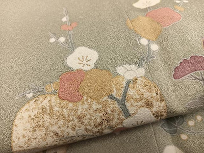 平和屋着物●訪問着　地紙椿花文　金彩　正絹　逸品　BAAY0201mz