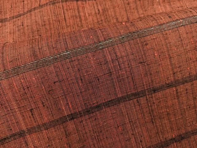 平和屋着物■上質な紬　横段文　正絹　逸品　BAAY0202mz