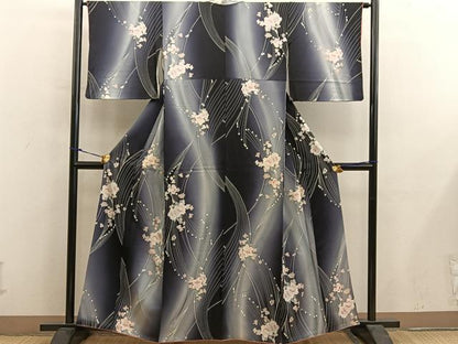 平和屋着物■上質な小紋　牡丹花文　暈し染め　正絹　逸品　BAAY0203mz