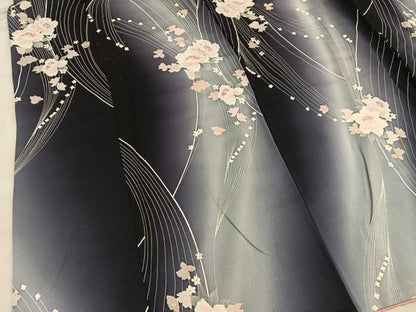 平和屋着物■上質な小紋　牡丹花文　暈し染め　正絹　逸品　BAAY0203mz