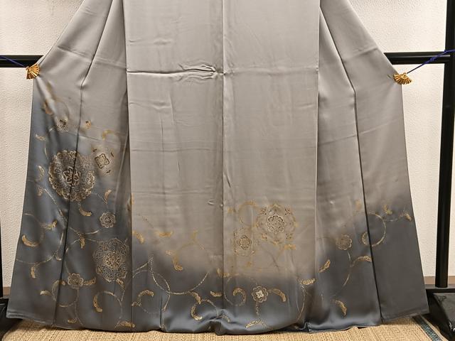 平和屋着物■訪問着　草花文　暈し染め　金彩　正絹　逸品　BAAY0205mz