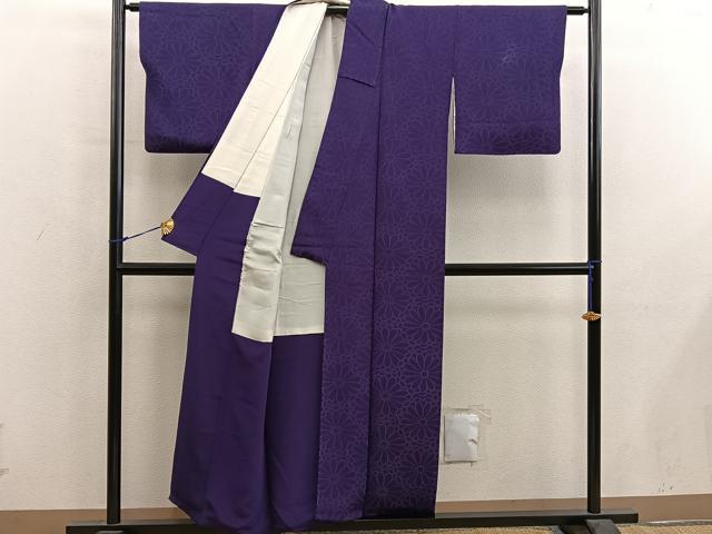 平和屋着物■上質なお召　菊花文　正絹　逸品　BAAY0206mz