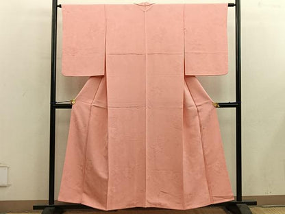 平和屋着物■上質な色無地　草花地紋　東雲色　正絹　逸品　BAAY0208mz