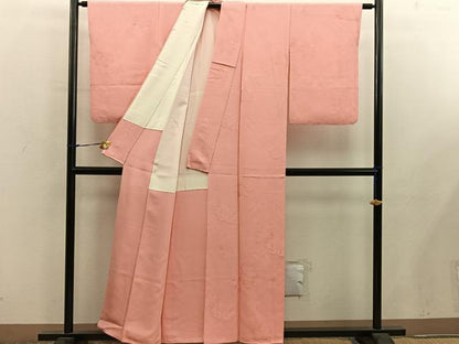 平和屋着物■上質な色無地　草花地紋　東雲色　正絹　逸品　BAAY0208mz