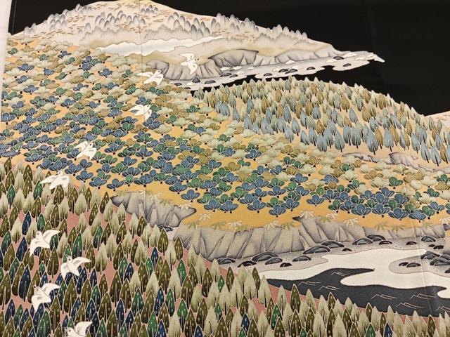 平和屋着物■豪華黒留袖　作家物　花鳥文　金彩　正絹　逸品　BAAY0217mz