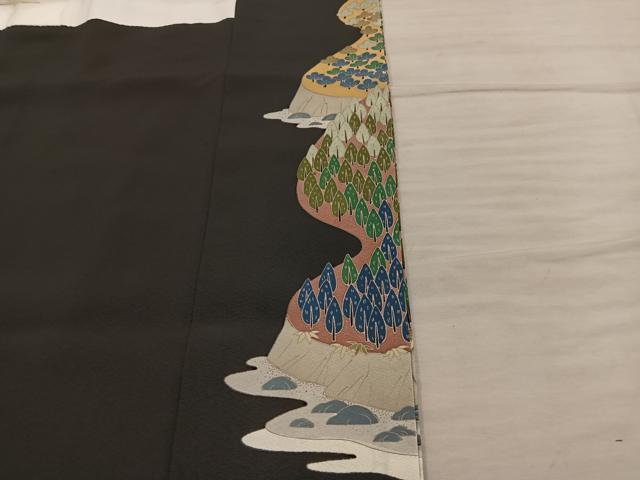 平和屋着物■豪華黒留袖　作家物　花鳥文　金彩　正絹　逸品　BAAY0217mz